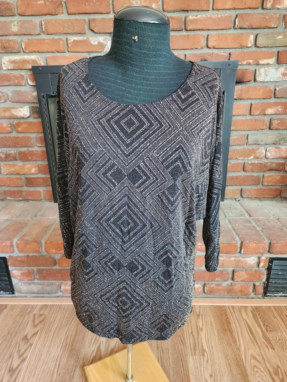 Black Shirt With Gold Sparkles